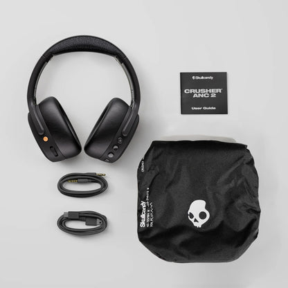 Skullcandy Crusher ANC 2 Wireless Over-Ear Bluetooth Headphones with Multi-Sensory Bass, Active Noise Cancelling, Up to 60 Hours Battery, Microphone for iPhone Android - Plasma