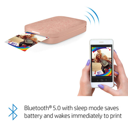 HP Sprocket 2x3" Instant Smartphone Photo Printer - Portable Color Wireless Mobile Printer - Zink Sticky-Back Photos - Print from Compatible iOS & Android Devices with Bluetooth w/Fun App - Pink