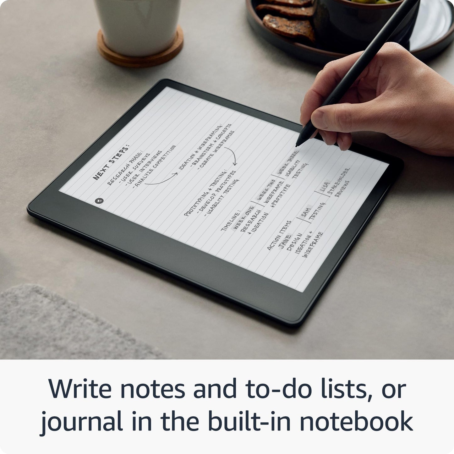 Amazon Kindle Scribe (64 GB) - 10.2” 300 ppi Paperwhite display, a Kindle and a notebook all in one, convert notes to text and share, includes Premium Pen
