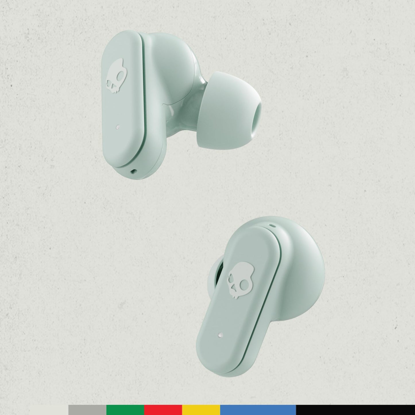 Skullcandy Dime Evo Wireless Earbuds, Bluetooth Headphones, Noise Isolating Fit, Up to 36 Hours Battery, Microphone for iPhone Android, Easy Carry with Clip-Anywhere Case - Preppy Sage