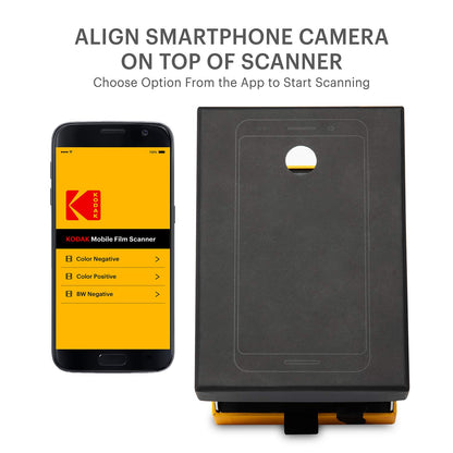 KODAK Mobile Film Scanner - Fun Novelty Scanner Lets You Scan and Play with Old 35mm Films & Slides Using Your Smartphone Camera - Cardboard Platform & Eco-Friendly Toy LED Backlight