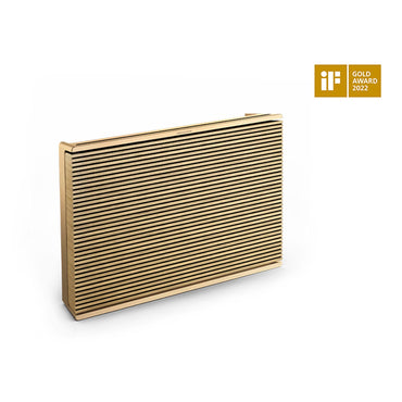 Bang & Olufsen Beosound Level Portable Wi-Fi Multiroom Speaker, Gold Tone/Light Oak