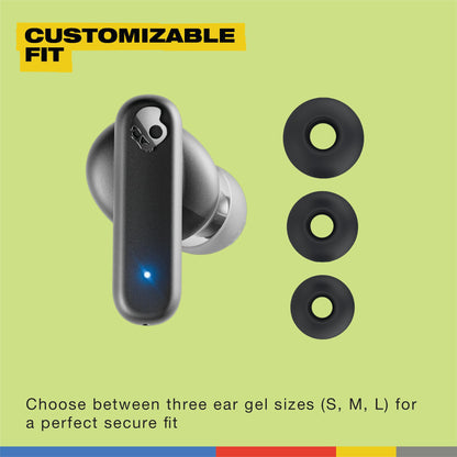 Skullcandy Smokin’ Buds Wireless Earbuds, Bluetooth Headphones, Noise Isolating Fit, Up to 20 Hours Battery, IPX4 Sweat and Water Resistant, Microphone for iPhone Android - Matcha