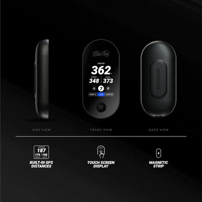 Blue Tees Golf Ringer - Magnetic Golf GPS Handheld, Touch Screen Display, Water Resistant Golf Distance Range Finder, 40,000+ Preloaded Courses, 10+ Hours Battery, Built-in Magnetic Strip