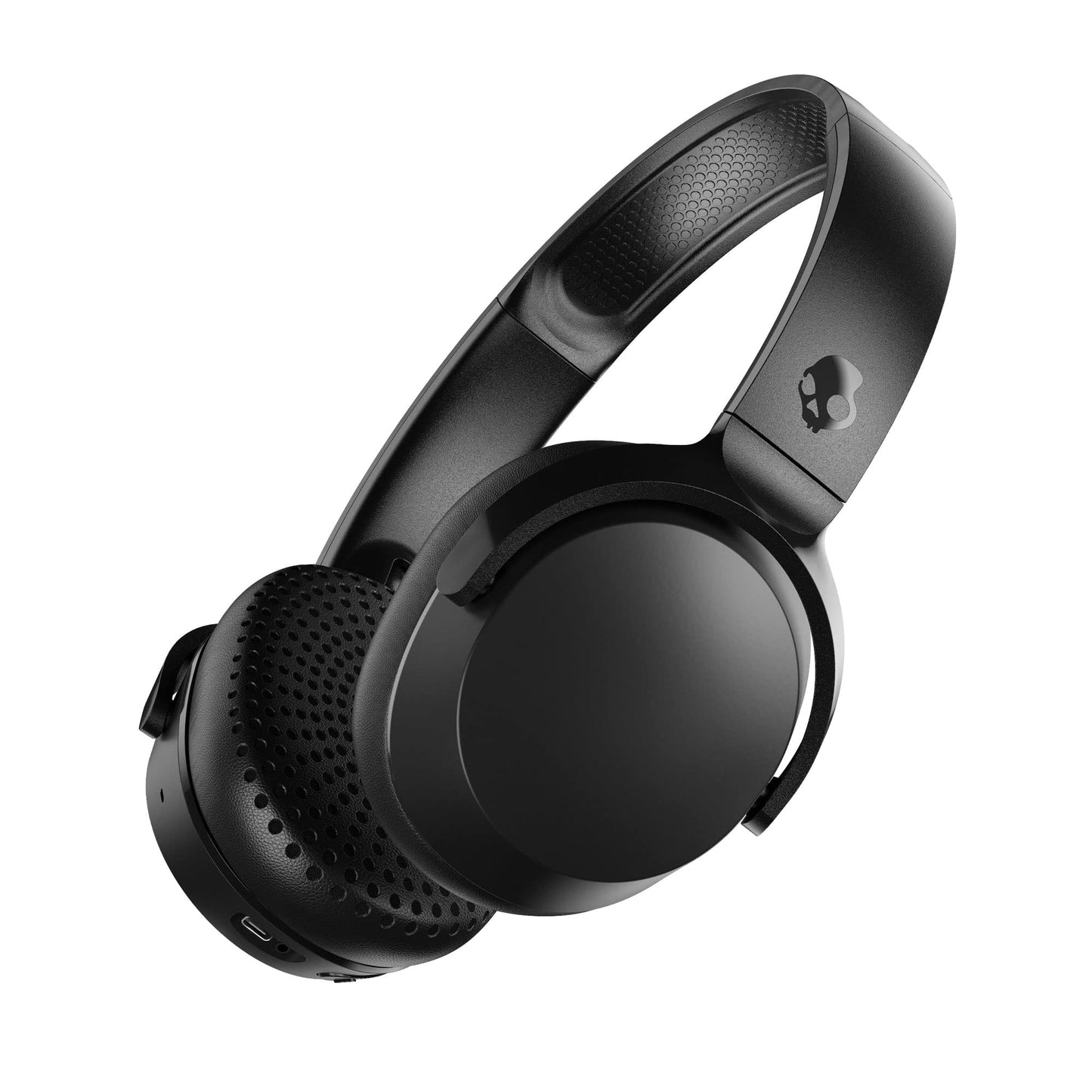 Skullcandy Riff 2 Wireless On-Ear Bluetooth Headphones, Up to 34 Hrs Battery, Foldable Lightweight Design, Convenient for Travel with Backup 3.5mm AUX Cable, Microphone for iPhone Android - True Black
