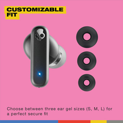 Skullcandy Smokin’ Buds Wireless Earbuds, Bluetooth Headphones, Noise Isolating Fit, Up to 20 Hours Battery, IPX4 Sweat and Water Resistant, Microphone for iPhone Android - Pink