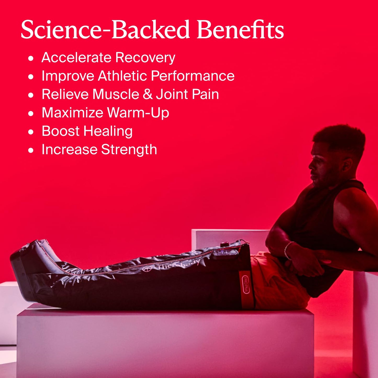 Therabody JetBoots PRO Plus - Wireless Compression Boots with Vibration & Light Therapy - Muscle Recovery, Pneumatic Leg Compression Sleeve to Recover Faster, Relieve Muscle & Joint Pain (Short)