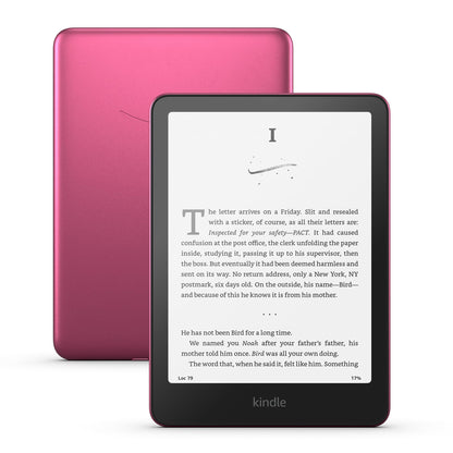 Amazon Kindle Paperwhite Signature Edition 32GB (newest model) - Our fastest Kindle with auto-adjusting front light, wireless charging, and weeks of battery life - Metallic Raspberry
