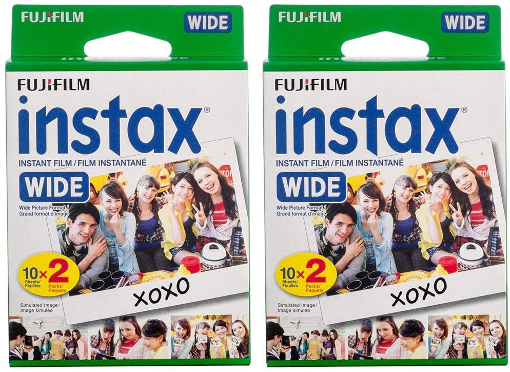 Wide Instant Film, White, 20 Exposures (2 Boxes)