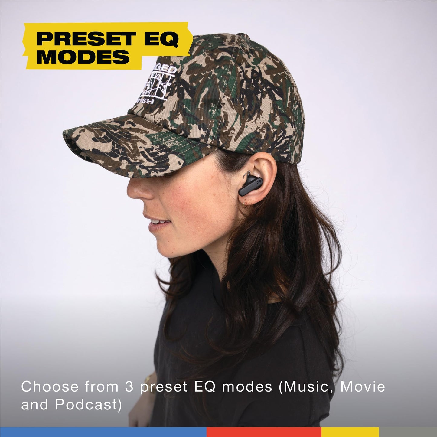 Skullcandy Smokin’ Buds Wireless Earbuds, Bluetooth Headphones, Noise Isolating Fit, Up to 20 Hours Battery, IPX4 Sweat and Water Resistant, Microphone for iPhone Android - True Black