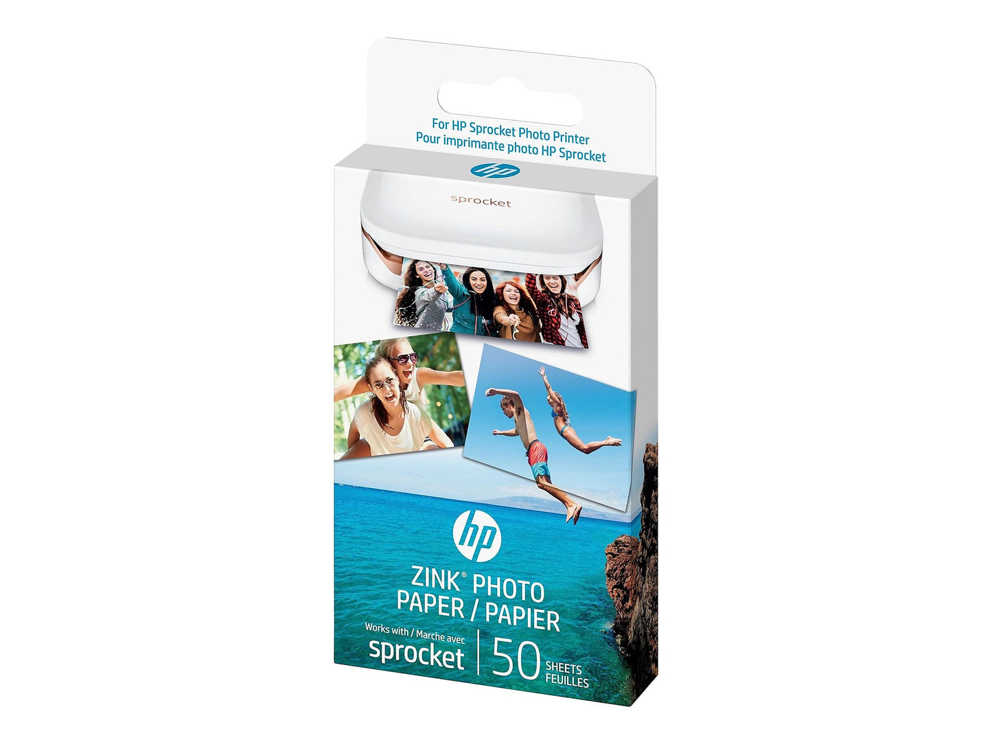 HP Sprocket 2x3" Premium Zink Sticky Back Photo Paper (50 Sheets) Compatible with HP Sprocket Photo Printers