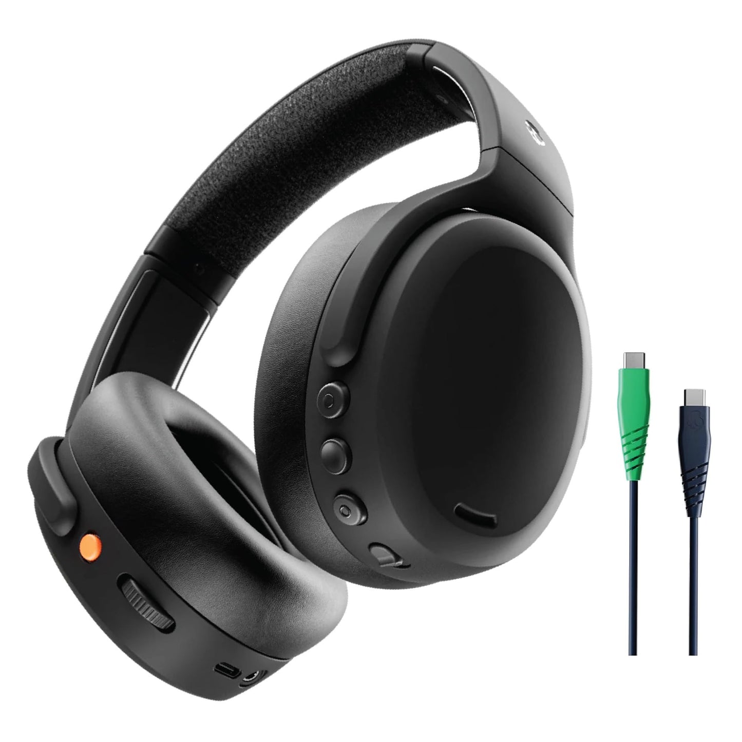 Skullcandy Crusher ANC 2 Over-Ear Noise Canceling Wireless Headphones with Sensory Bass and Charging Cable, 50 Hr Battery, Skull-iQ, Alexa Enabled, Microphone, Works with Bluetooth Devices - Black