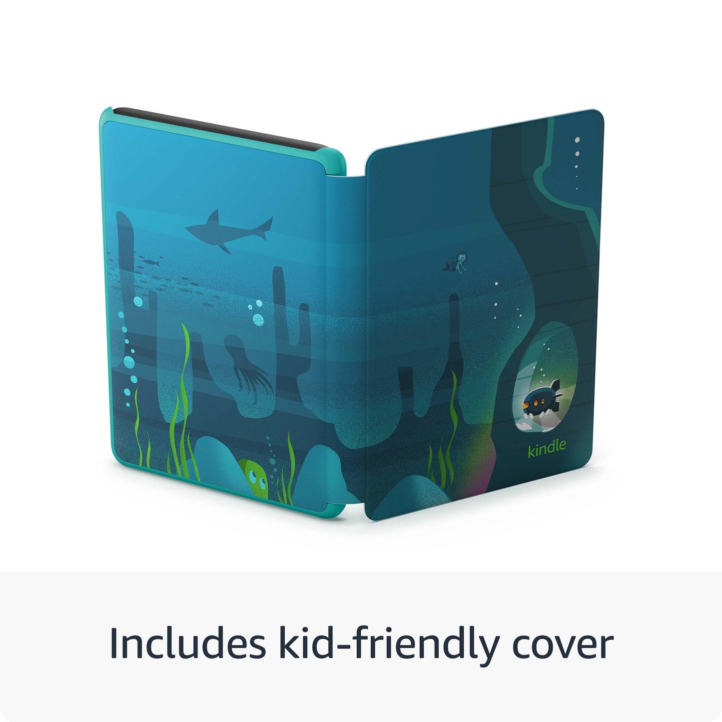 Amazon Kindle Kids 16GB (newest model) - If it breaks, we will replace it, includes ad-free books and cover, with glare-free display, faster page turns - Space Whale