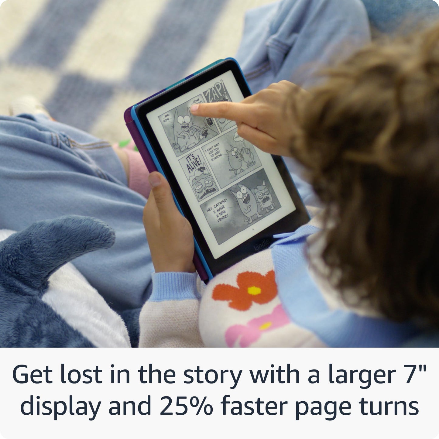 Amazon Kindle Paperwhite Kids 16GB (newest model) - larger 7" glare-free display - Kids read an average of 1+ hour per day with Kindle - Starfish