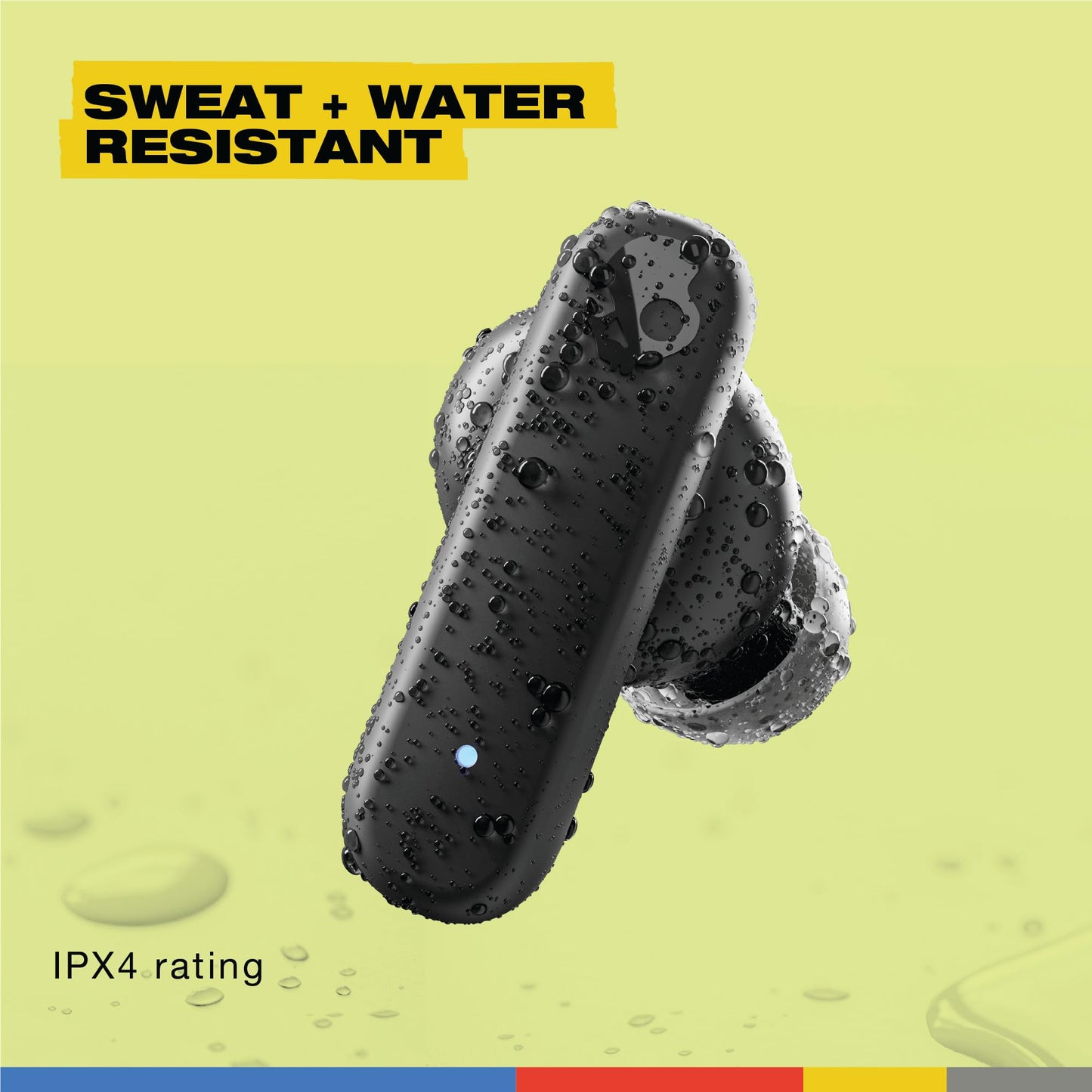 Skullcandy Smokin’ Buds Wireless Earbuds, Bluetooth Headphones, Noise Isolating Fit, Up to 20 Hours Battery, IPX4 Sweat and Water Resistant, Microphone for iPhone Android - True Black