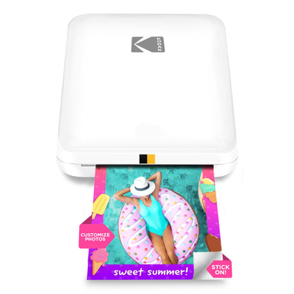 KODAK Step Slim Instant Smartphone Photo Printer - Portable Sleek Color Wireless Mobile Printer - Zink 2x3” Sticky-Back Photos - Print from iOS & Android Devices with Bluetooth w/the Fun App - White