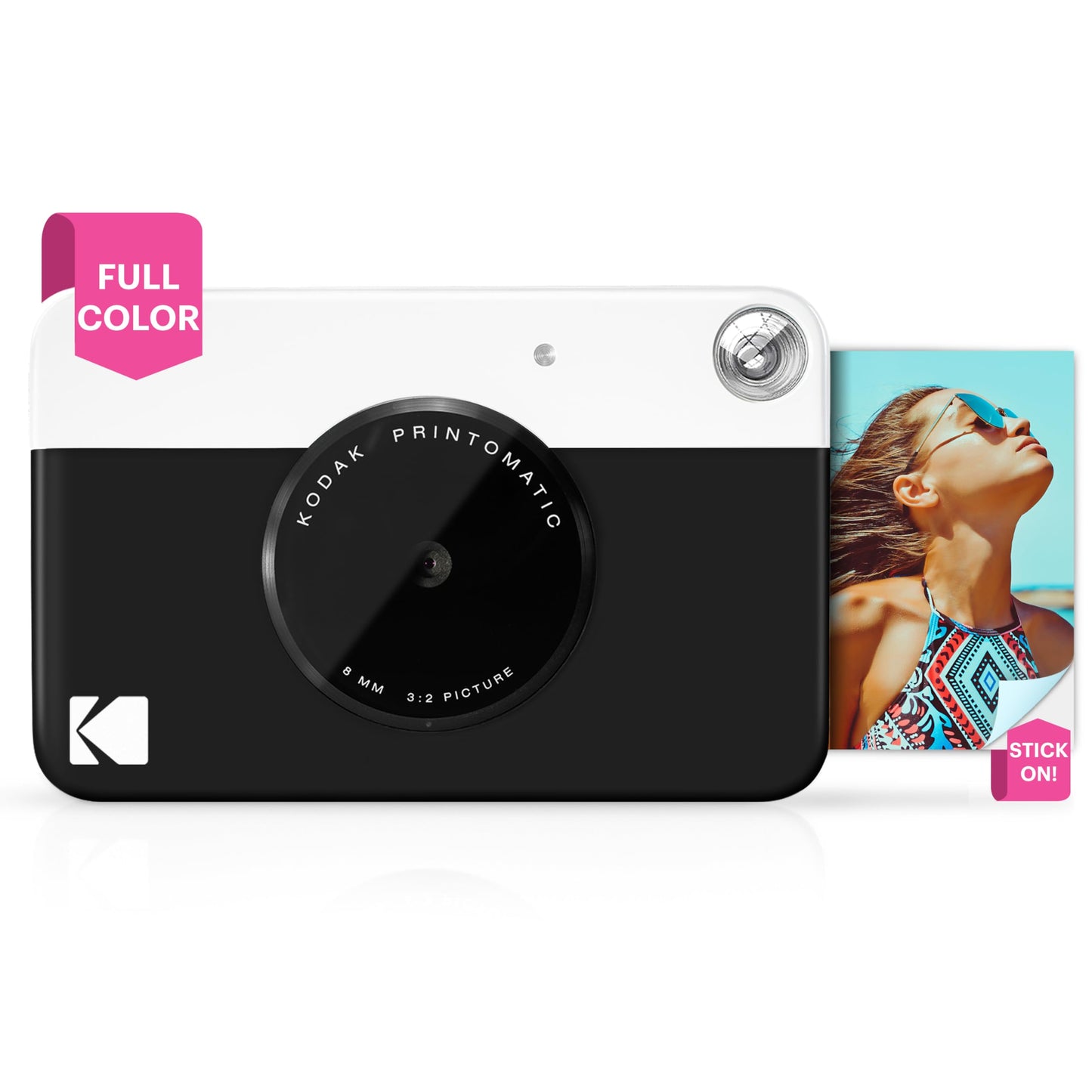 KODAK Printomatic Full-Color Instant Print Digital Camera - Colorful Photos On Zink 2x3" Sticky-Back Photo Paper - 5MP, Portable, Creative Fun Gift for Birthday, Christmas, Holiday - Black