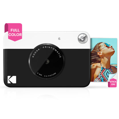 KODAK Printomatic Full-Color Instant Print Digital Camera - Colorful Photos On Zink 2x3" Sticky-Back Photo Paper - 5MP, Portable, Creative Fun Gift for Birthday, Christmas, Holiday - Black