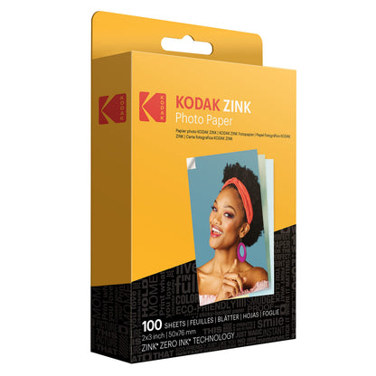 KODAK 2"x3" Premium Photo Paper (100 Sheets) Compatible with PRINTOMATIC, Smile and Step Cameras and Printers (Packaging May Vary)