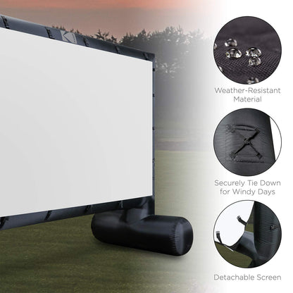 KODAK Inflatable Outdoor Projector Screen | 17.5 Feet, Blow-Up Screen for Movies, TV, Sports Games & More | Includes Air Pump, Storage Carry Case, Stakes, Repair Patches