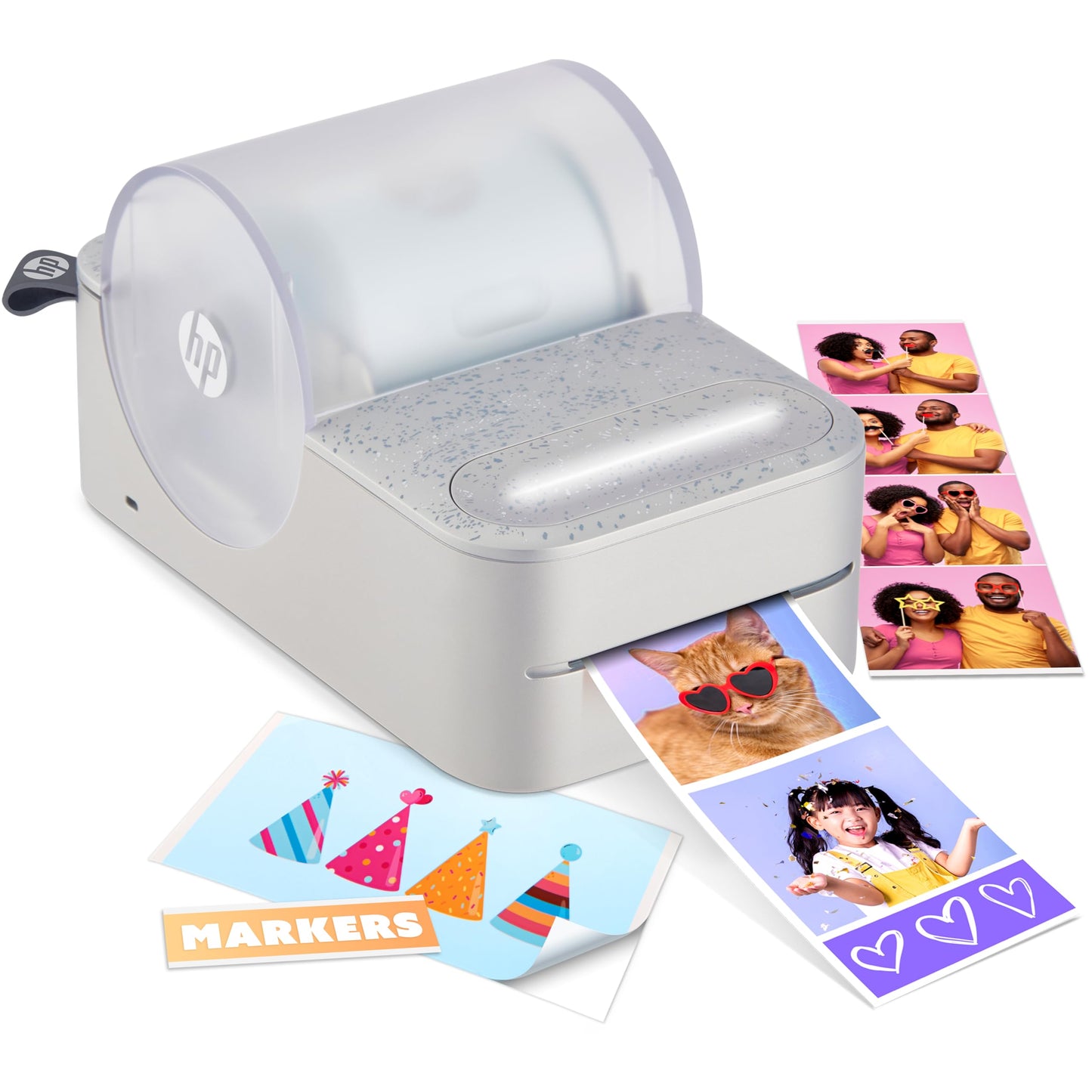 HP Sprocket Panorama Instant Color Label & Smartphone Photo Printer - Portable - Personalize Prints 2” x .5”- 9” on Zink Sticky-Back Photos - Create Photobooth Strips & Custom Designs in App - Grey