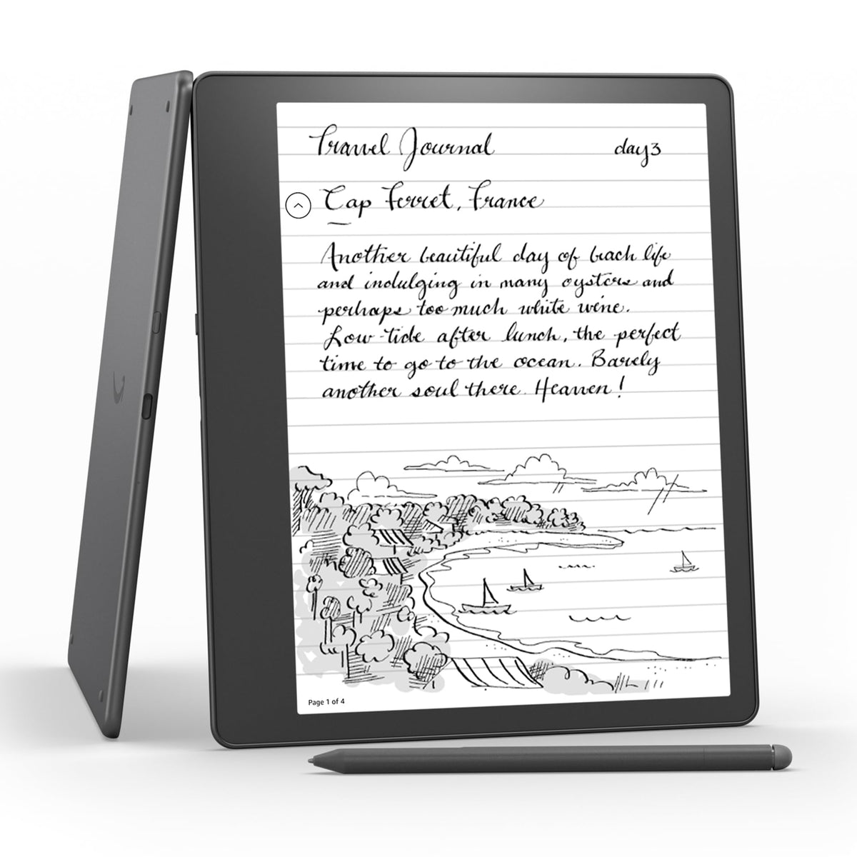 Amazon Kindle Scribe (16 GB) - Now write directly on books and documents. With built-in notebook summarization. A Kindle and notebook, all in one. Includes Basic Pen