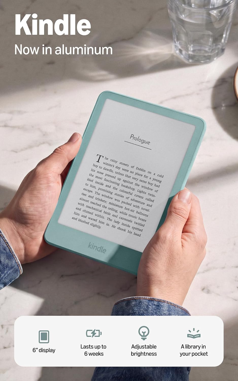 Amazon Kindle 32GB 6" Aluminum E-Reader (2026) No Ads - Seaglass Green