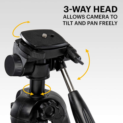 KODAK PhotoGear 2-in-1 Tripod & Monopod | Lightweight 70" 4-Section Flip-Lock Aluminum | Converts to 64.5" Monopod | QuickRelease Plates, 3-Way Swivel Head, Bubble Level | BONUS E-Guide & Case