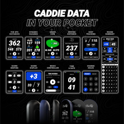 Blue Tees Golf Ringer - Magnetic Golf GPS Handheld, Touch Screen Display, Water Resistant Golf Distance Range Finder, 40,000+ Preloaded Courses, 10+ Hours Battery, Built-in Magnetic Strip