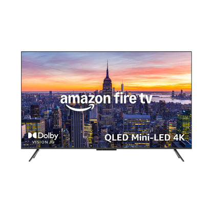 Amazon Fire TV 85" Omni Mini-LED Series, QLED 4K UHD smart TV, Dolby Vision IQ, 144hz gaming mode, Ambient Experience, hands-free with Alexa, 2024 release