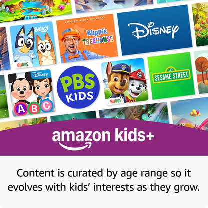 Amazon Fire 7 Kids tablet (newest model) ages 3-7. Top-selling 7" kids tablet on Amazon. Includes ad-free and exclusive content, easy parental controls, 10-hr battery, 16 GB, Blue