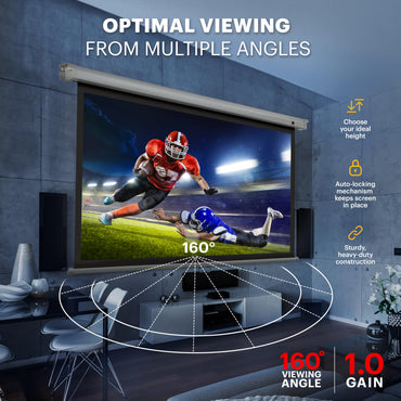 KODAK Manual Pull-Down White Projector Screen 92" Inch | Large 16:9 Office, Home Movie Theater Screen with Wall & Ceiling Mount Options, Easy-Clean Matte Fabric & Retractable Hanging Design | Indoor.