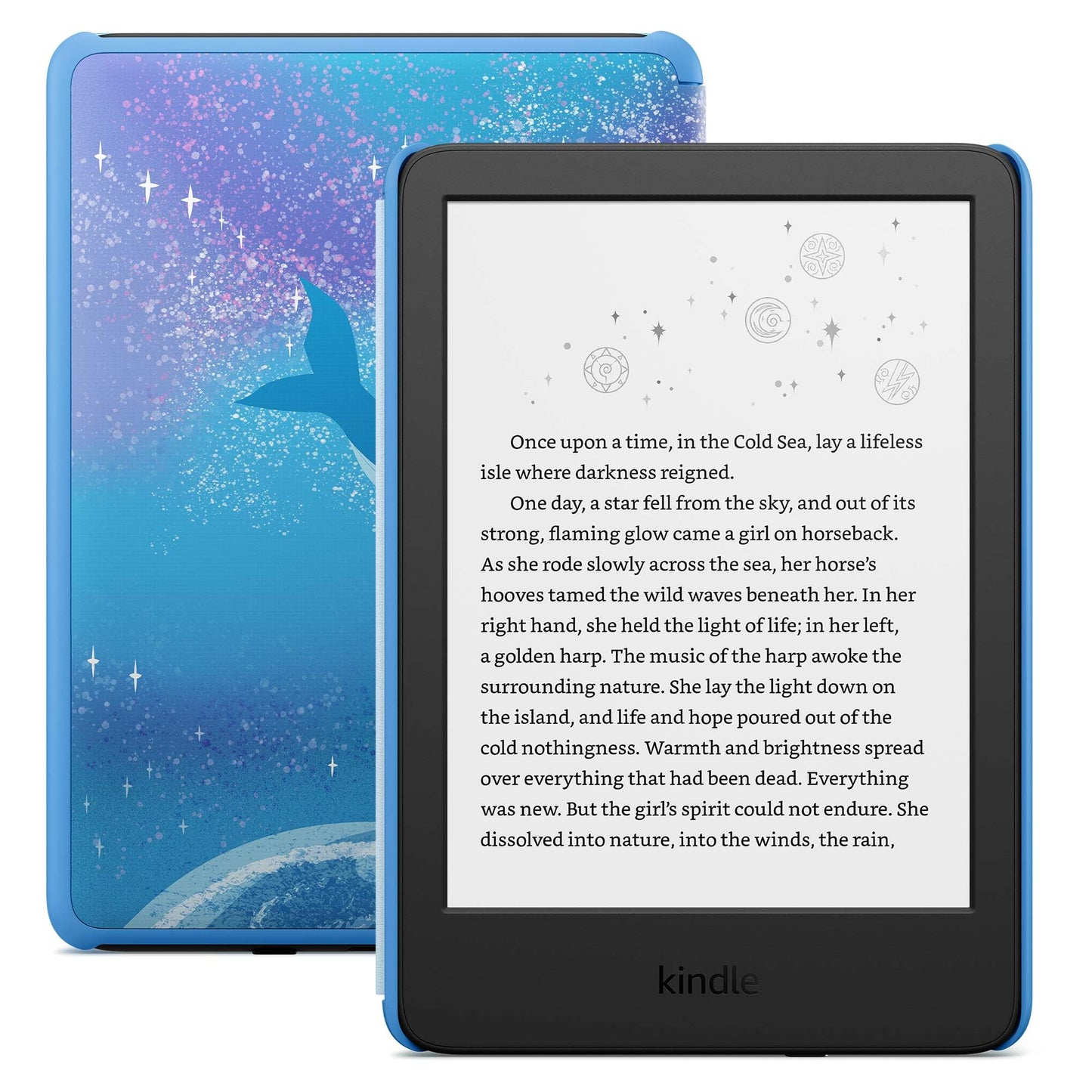 Amazon Kindle Kids 16GB (newest model) - If it breaks, we will replace it, includes ad-free books and cover, with glare-free display, faster page turns - Space Whale