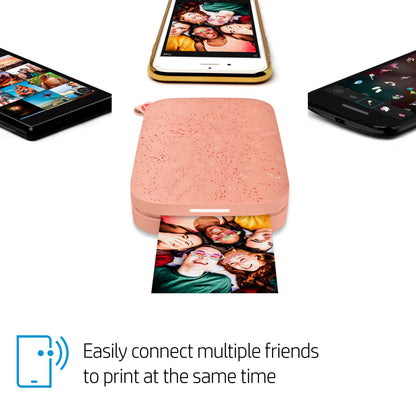 HP Sprocket 2x3" Instant Smartphone Photo Printer - Portable Color Wireless Mobile Printer - Zink Sticky-Back Photos - Print from Compatible iOS & Android Devices with Bluetooth w/Fun App - Pink