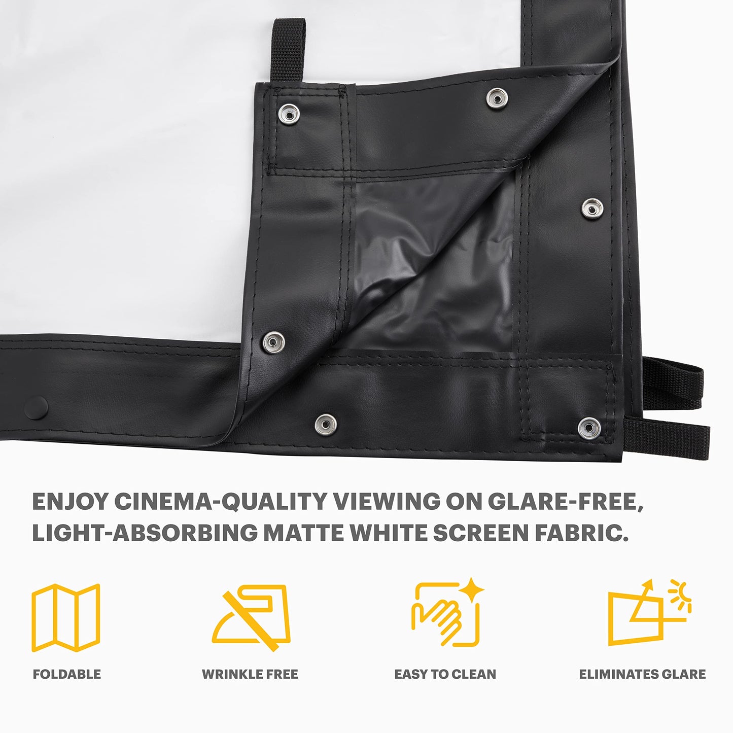 KODAK 120” Replacement Projector Screen | Fast Fold High Contrast White Projection Backdrop for Outdoor & Indoor Movies in Front Projection | Easy Clean Glare Proof, Wrinkle Free Fabric