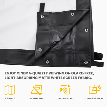 KODAK 120” Replacement Projector Screen | Fast Fold High Contrast White Projection Backdrop for Outdoor & Indoor Movies in Front Projection | Easy Clean Glare Proof, Wrinkle Free Fabric