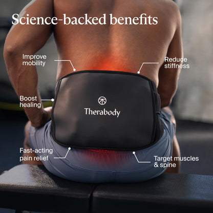Therabody ThermBack LED - 4-in-1 Back Wrap with Heat, Far Infrared, Vibration and LED Light Therapies for Lower Back Pain Relief