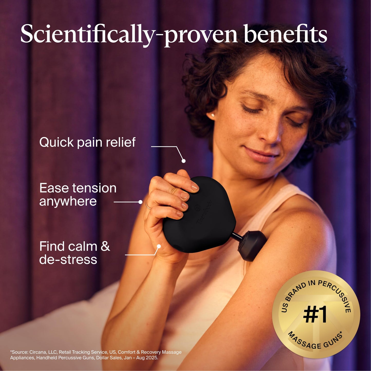 TheraGun Mini (3rd Generation) by Therabody - Ultra-Portable Massage Gun and Travel Essential for Fast, Effective Pain and Tension Relief Anywhere (Black)