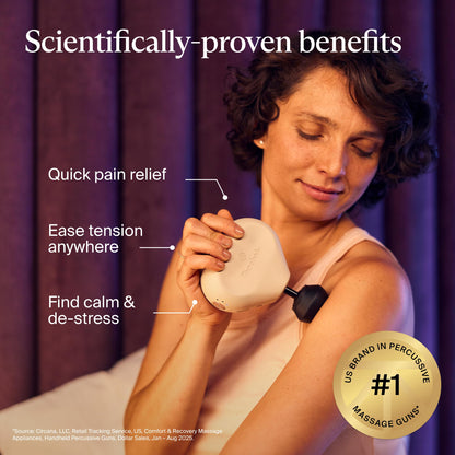 TheraGun Mini (3rd Generation) by Therabody - Ultra-Portable Massage Gun and Travel Essential for Fast, Effective Pain and Tension Relief Anywhere (Oat)