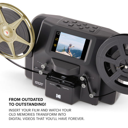 KODAK REELS 8mm & Super 8 Films Digitizer Converter with Big 5” Screen, Scanner Converts Film Frame by Frame to Digital MP4 Files for Viewing, Sharing & Saving on SD Card for 3” 4” 5” 7” and 9” Reels