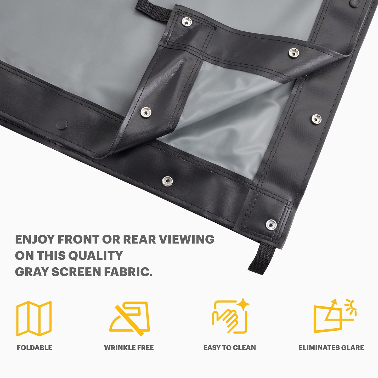 KODAK 150” Replacement Dual Projector Screen | Fast Fold Gray Front & Rear Projection Backdrop for Outdoor & Indoor Movies | Easy Clean, Glare Proof, Wrinkle Free Fabric