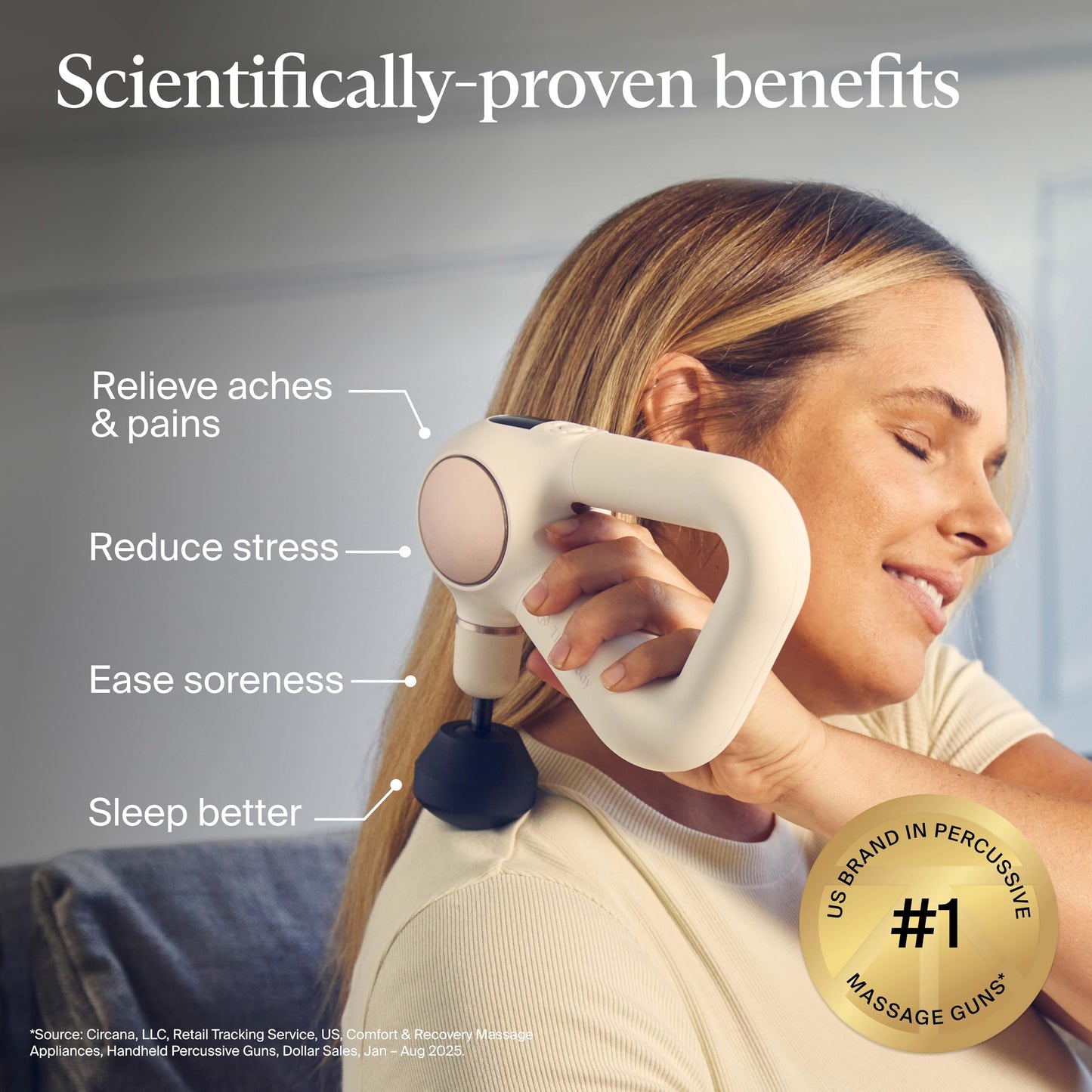 TheraGun Sense (1st Generation) by Therabody - Deep Tissue Massage Gun with Preloaded Routines for Stress Relief, Pain Relief & Muscle Soreness in Neck, Back, Leg, Knee, and Shoulder