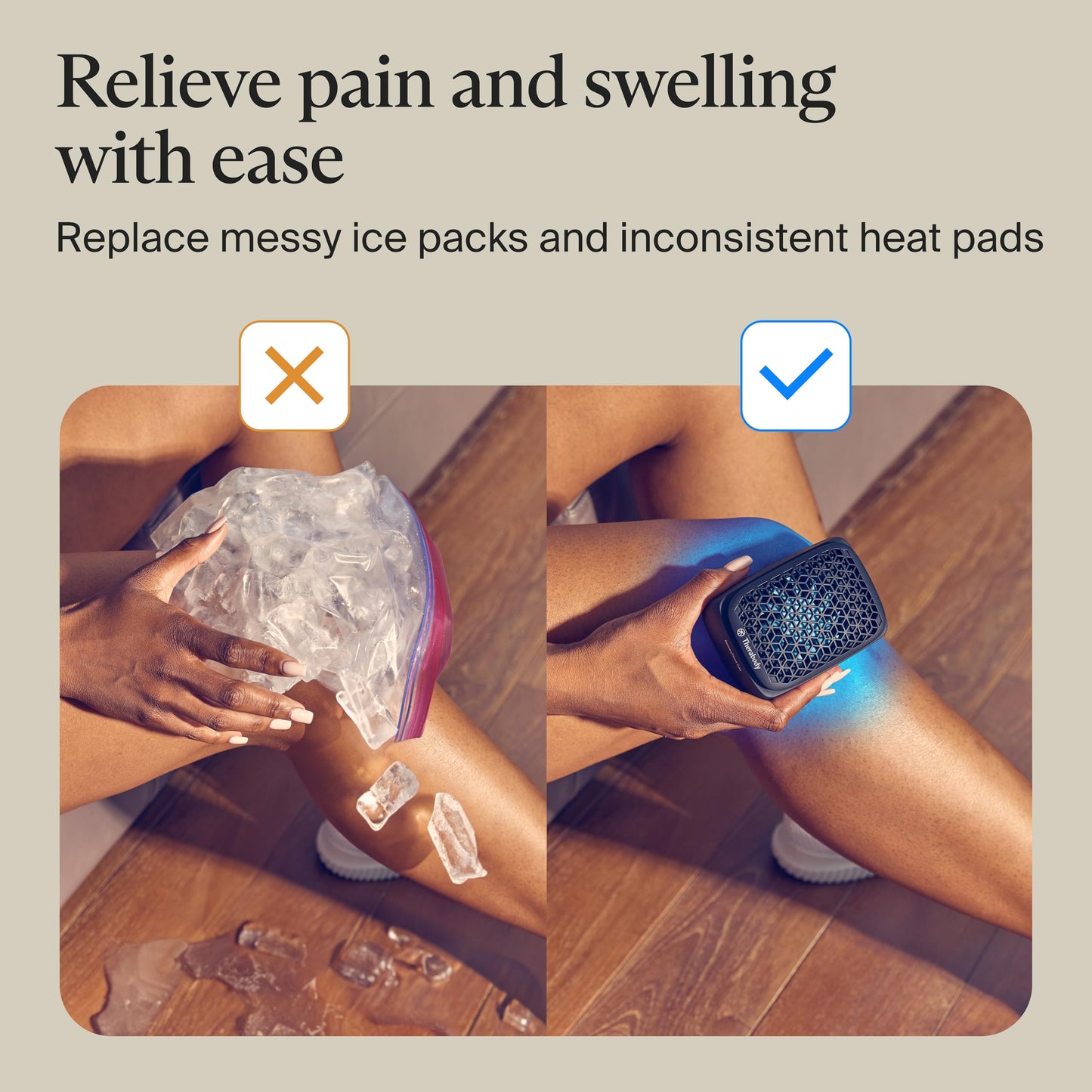 Therabody RecoveryTherm Cube - Instant Heat, Cold and Contrast Therapy for Pain Relief, Aches and Pains, and Muscle Recovery - Portable Hands Free Cryotherapy Machine with Cold Compress & Heating Pad