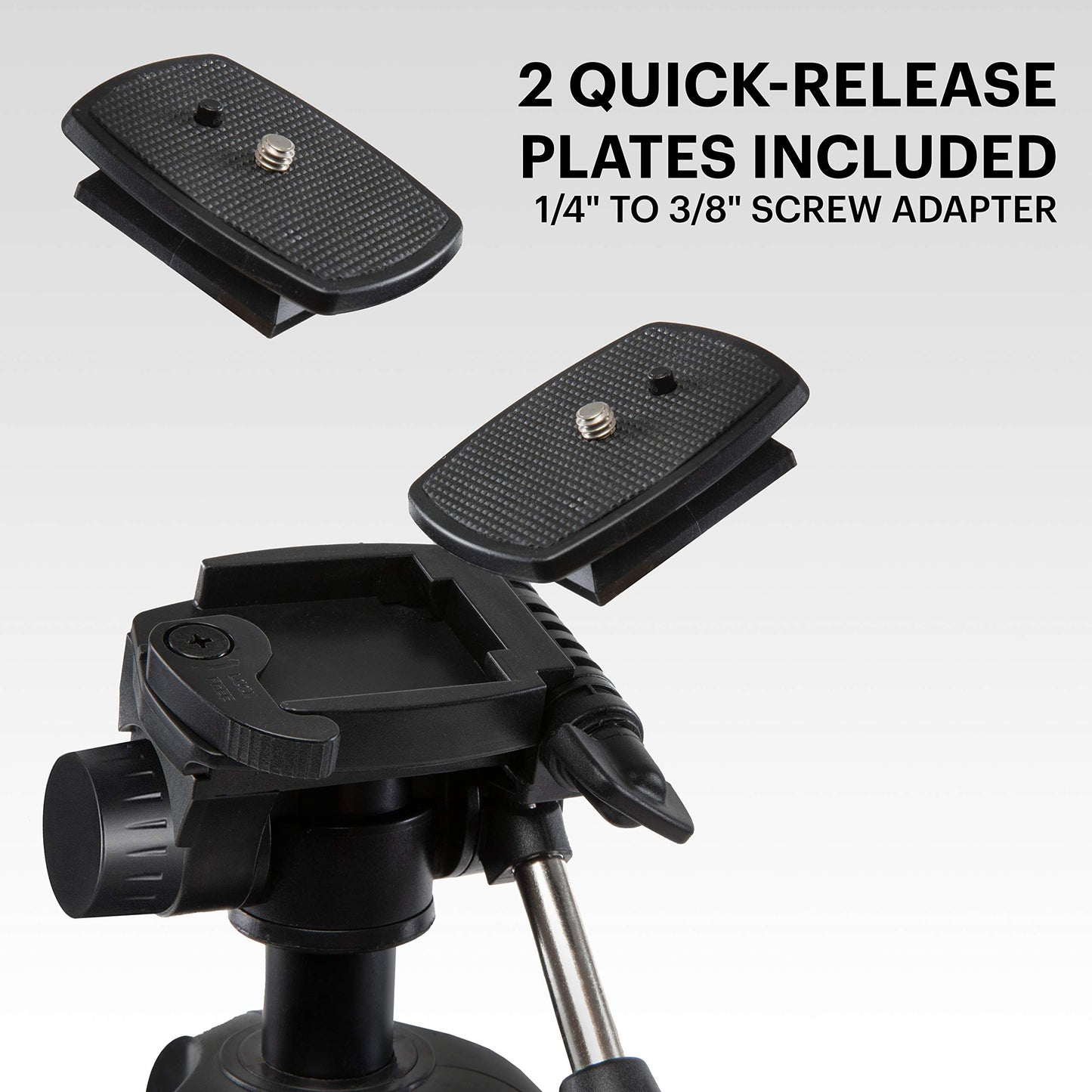KODAK PhotoGear 2-in-1 Tripod & Monopod | Lightweight 70" 4-Section Flip-Lock Aluminum | Converts to 64.5" Monopod | QuickRelease Plates, 3-Way Swivel Head, Bubble Level | BONUS E-Guide & Case