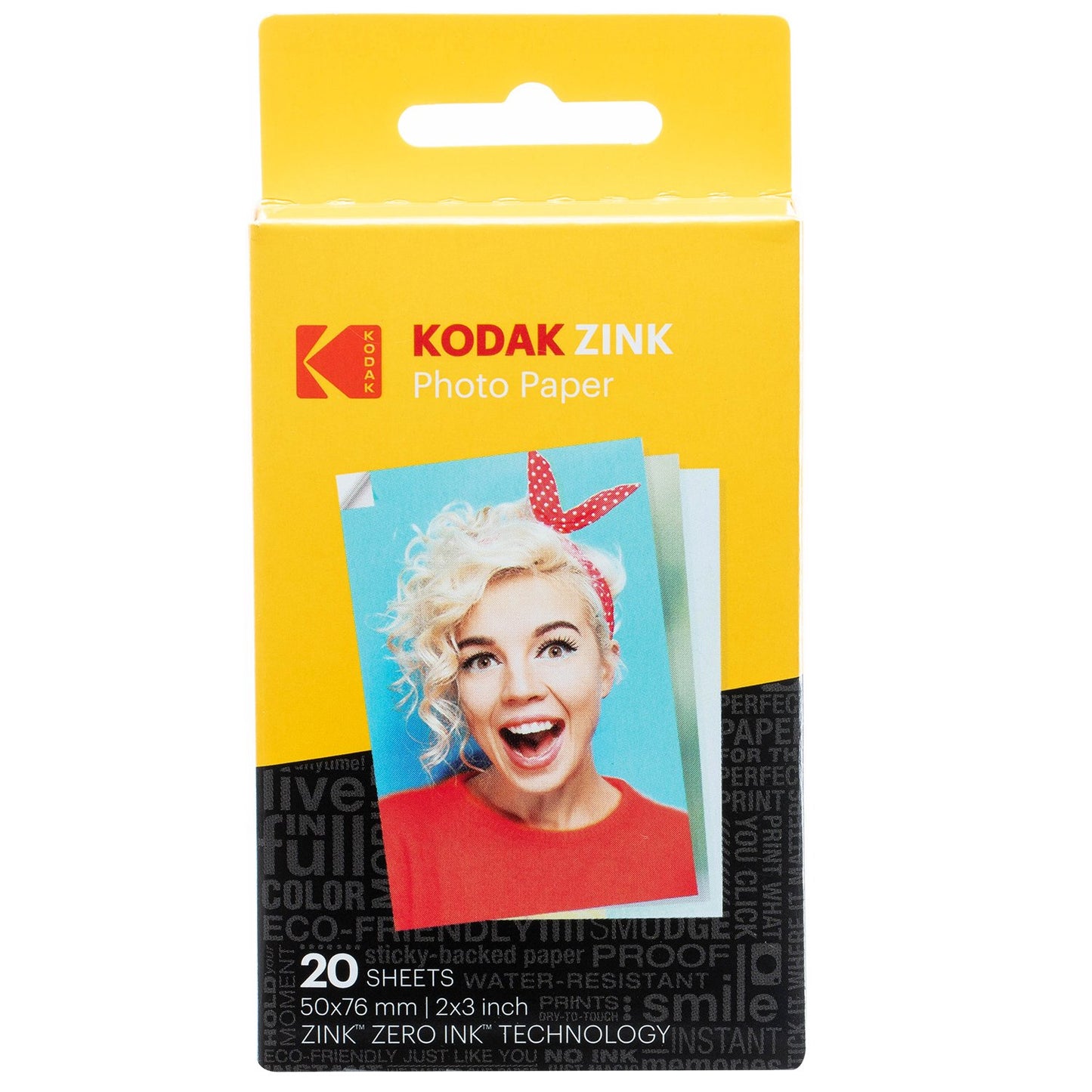 Kodak 2x3" Sticky-Backed ZINK Photo Paper (20 Sheets) - Compatible With Kodak Printomatic Instant Camera