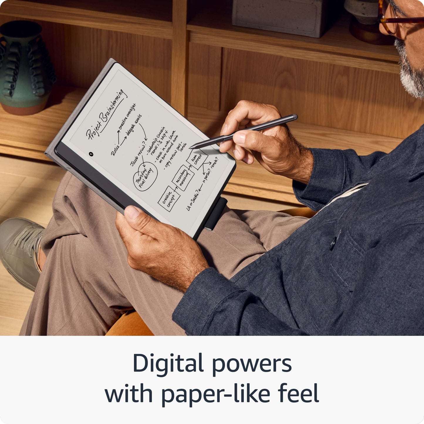 Amazon Kindle Scribe (64GB) - Your notes, documents and books, all in one place. With built-in AI notebook summarization. Includes Premium Pen - Tungsten