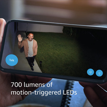 Blink Outdoor 3rd Gen + Floodlight - wireless, 2-year battery life, HD floodlight mount and smart security camera, 700 lumens, motion detection, set up in minutes - 1 camera kit (White)