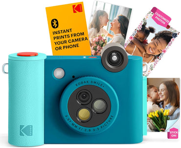 KODAK Smile+ 2-in-1 Digital Instant Print Camera & Wireless Bluetooth Photo Printer - 10MP, Special-Effect Rotating Lens, Zink 2x3” Sticky-Back Photos, Print via Fun App from Smart Devices