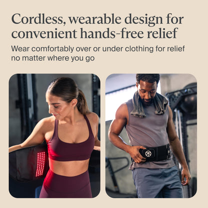 Therabody ThermBack LED - 4-in-1 Back Wrap with Heat, Far Infrared, Vibration and LED Light Therapies for Lower Back Pain Relief