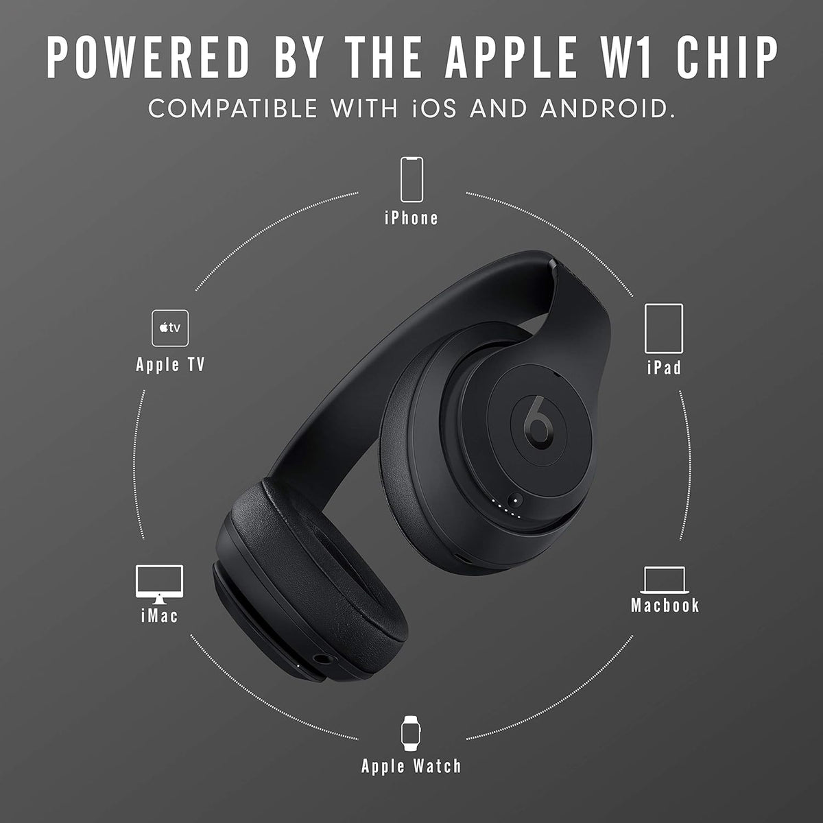 Beats Studio3 Wireless Noise Cancelling Over-Ear Headphones Matte Black (Latest Model)
